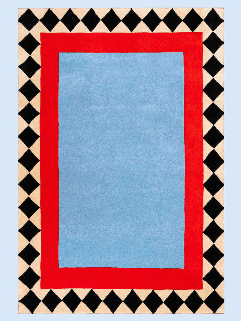 tapis bleu et rouge