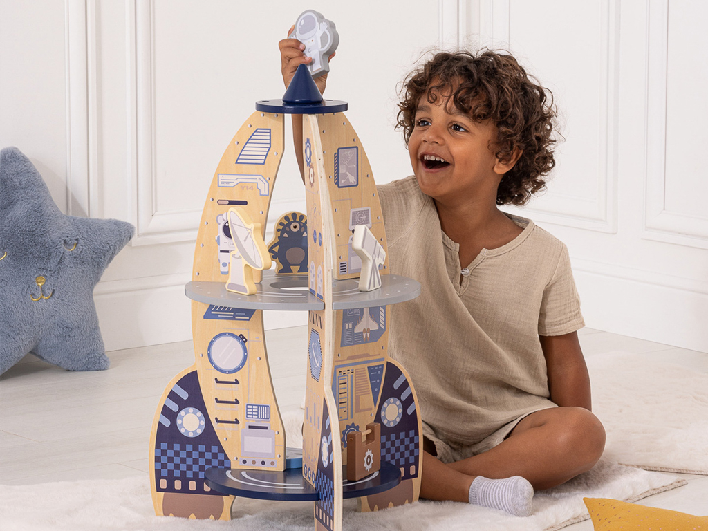 fusée en bois jouet enfant