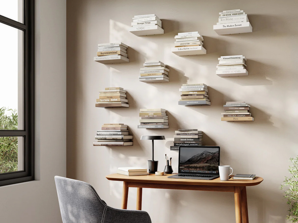 étagère à livres invisible umbra
