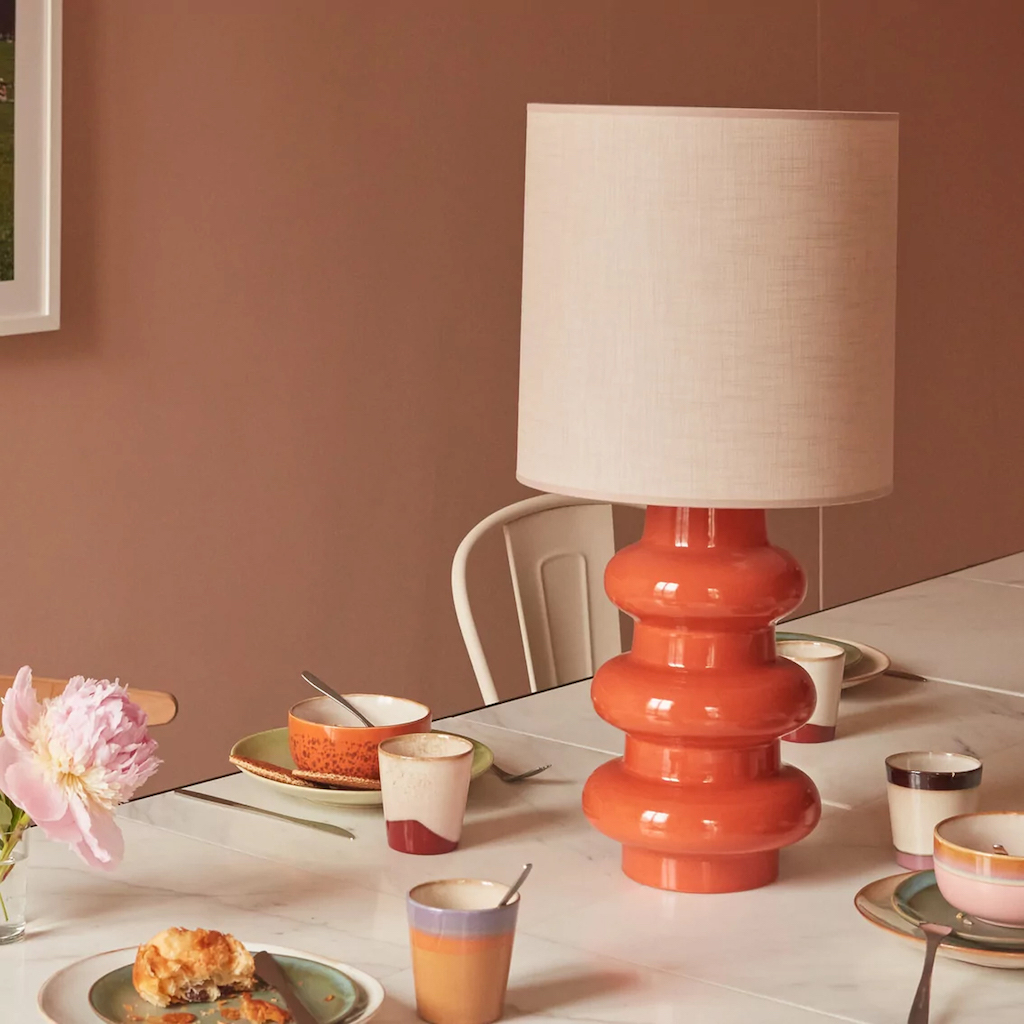 lampe en céramique Luzia corail et beige