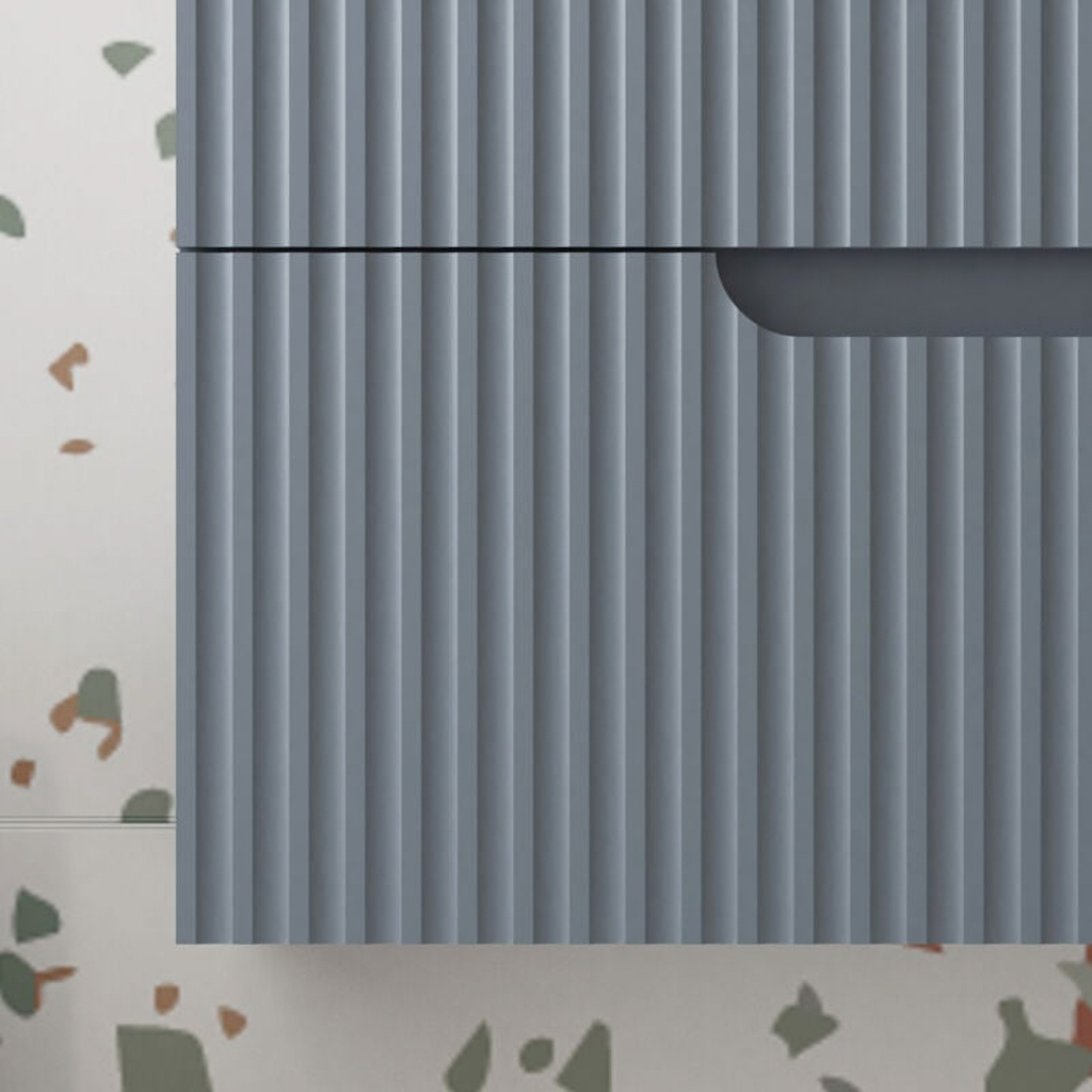 meuble vasque cannelé bleu gris