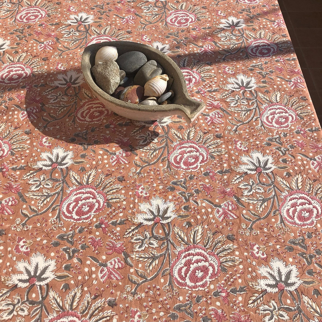 nappe indienne orange et vert