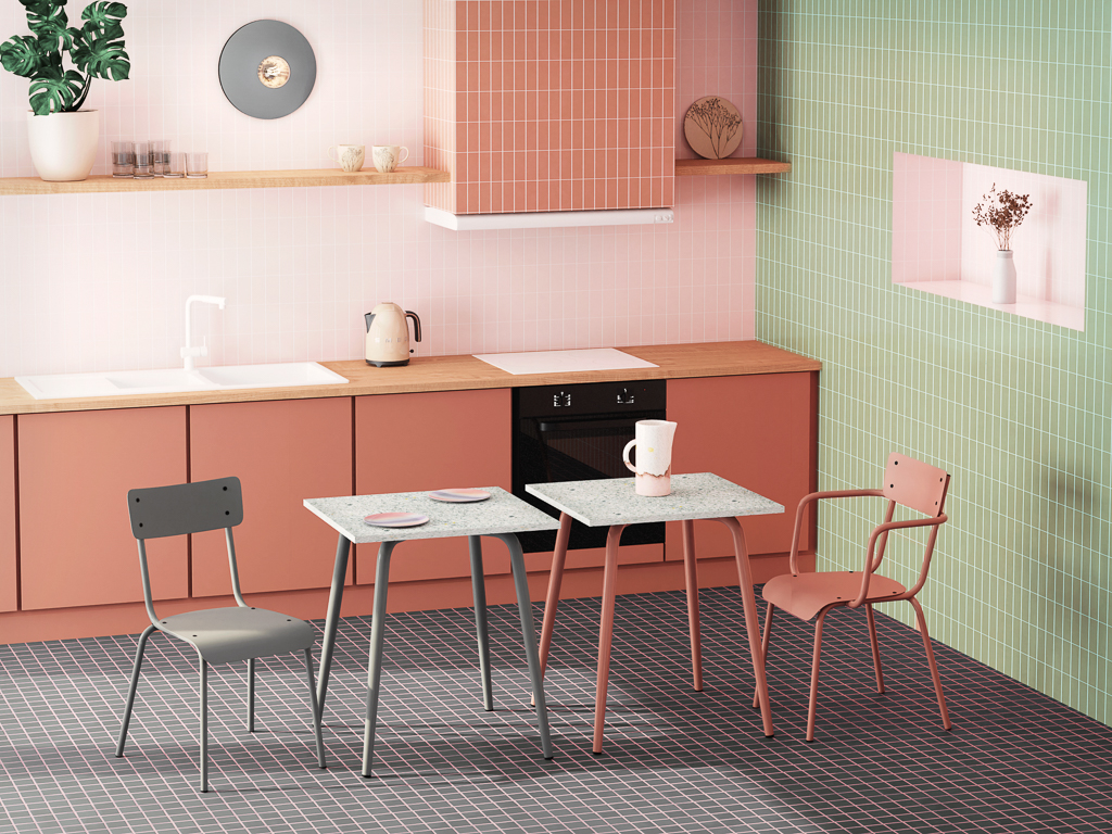 table de cuisine terrazzo
