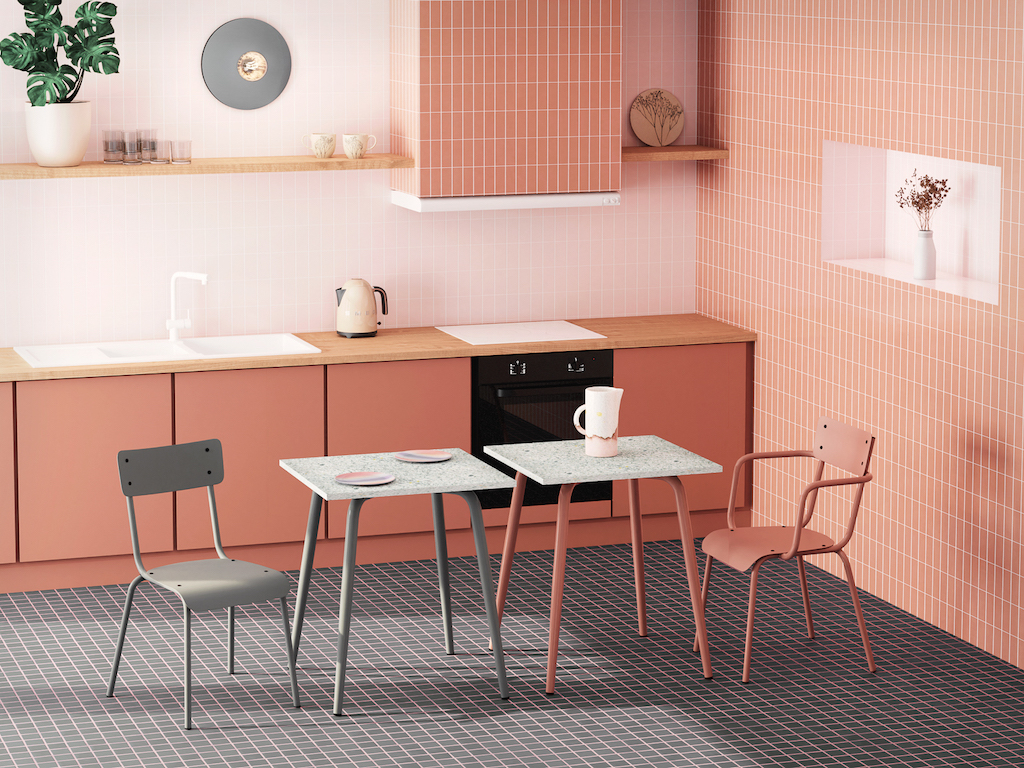 table de cuisine terrazzo