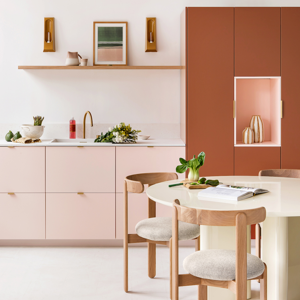 cuisine terracotta et rose