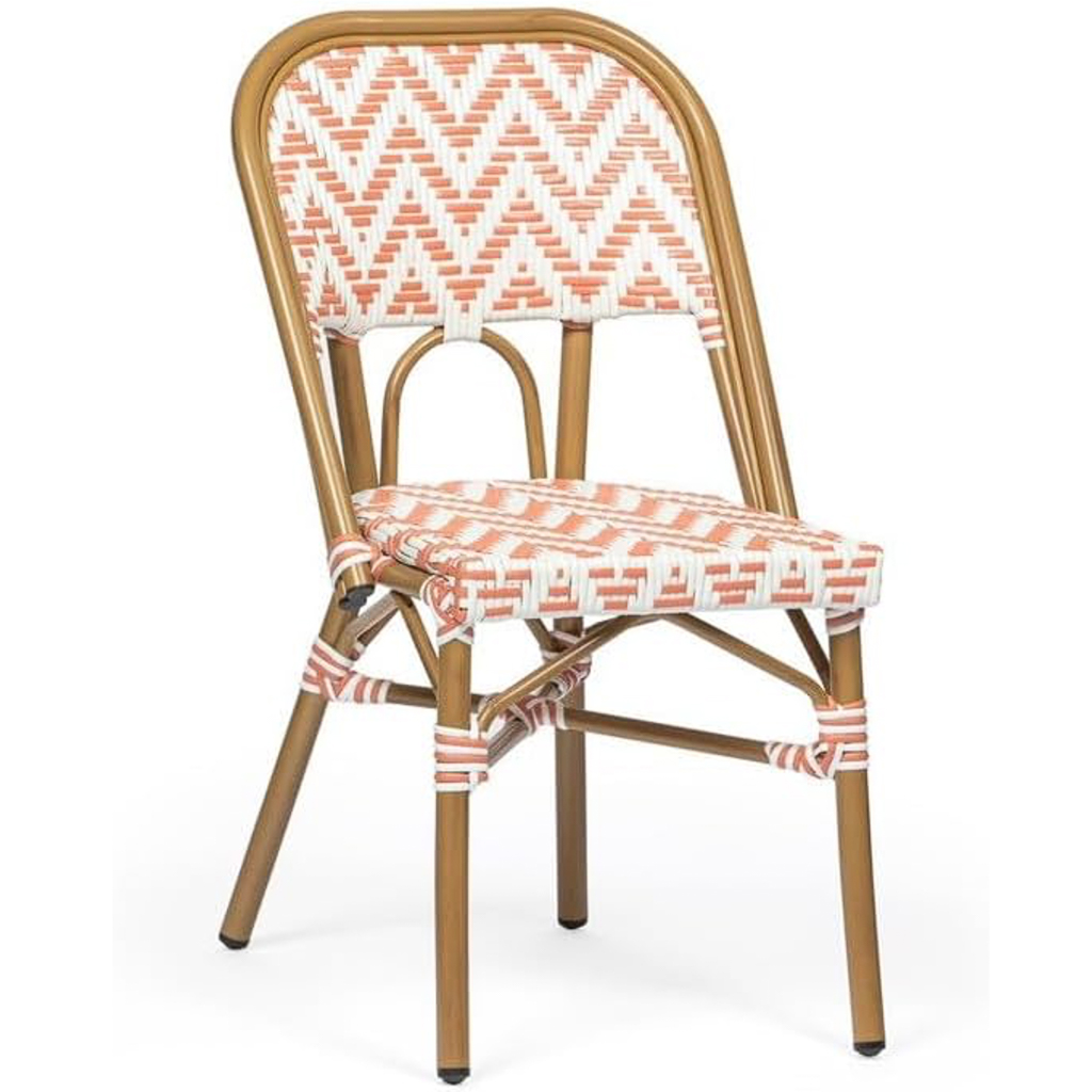 chaise bistrot parisien rose et blanc