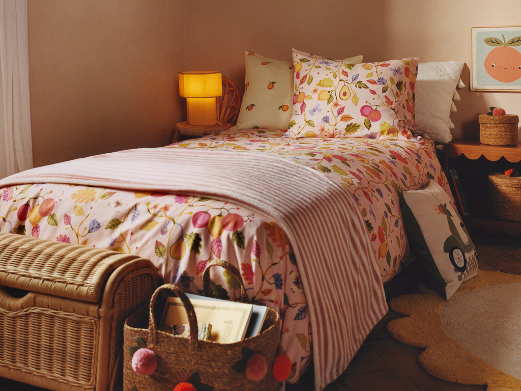 décoration enfant motif fruit draps