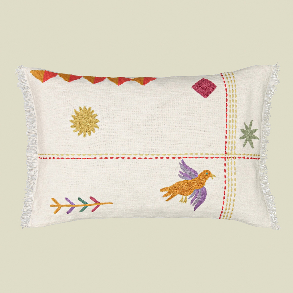 housse de coussin brodée
