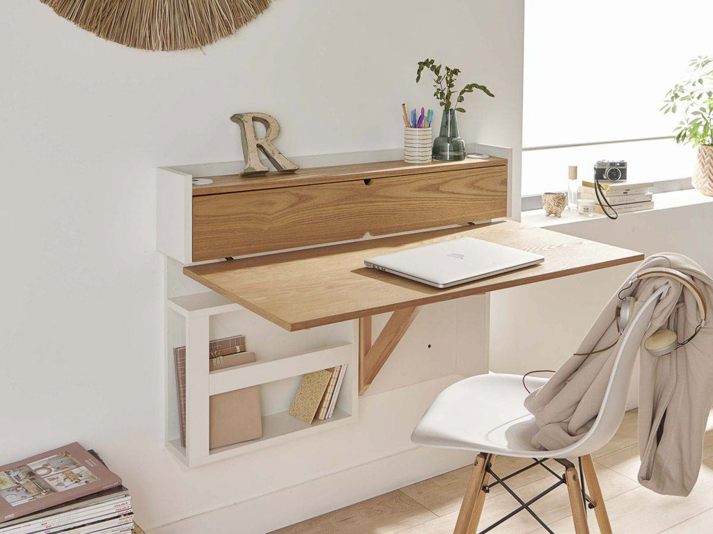 bureau mural rabattable extra plat