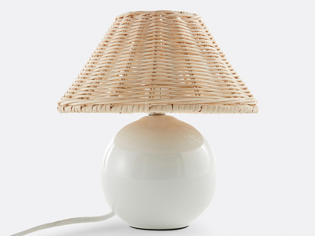 lampe enfant avec abat-jour en rotin