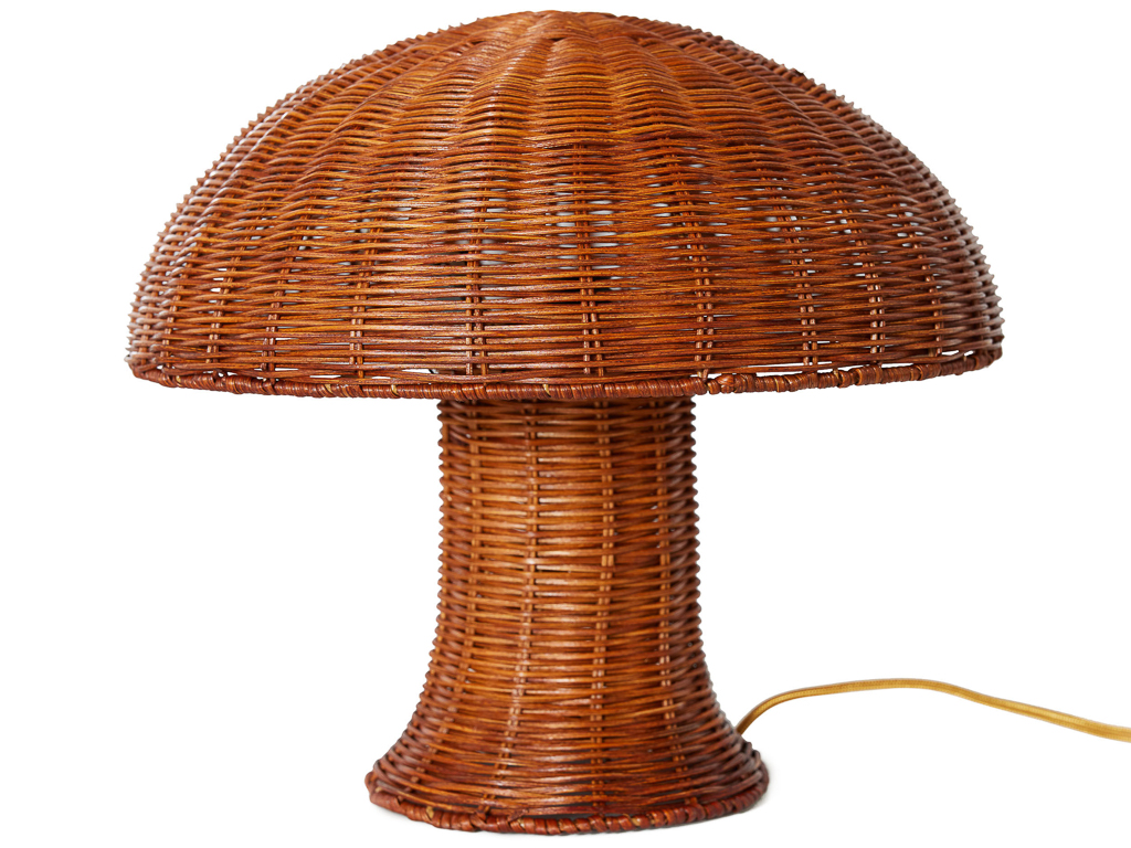 lampe champignon en rotin enfant