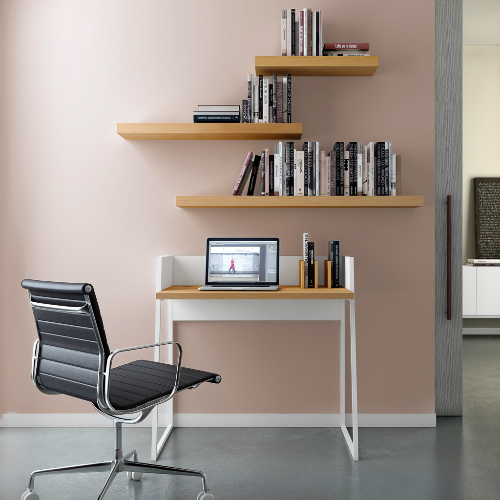 petit bureau ordinateur bois et blanc