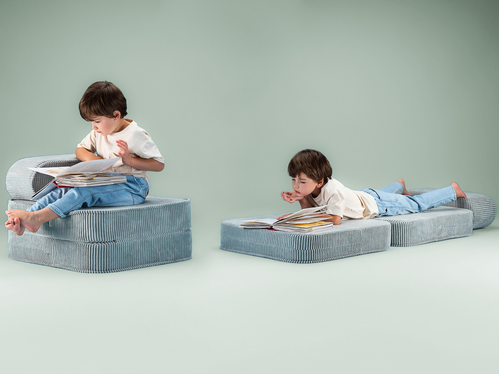 fauteuil lit enfant en velours côtelé