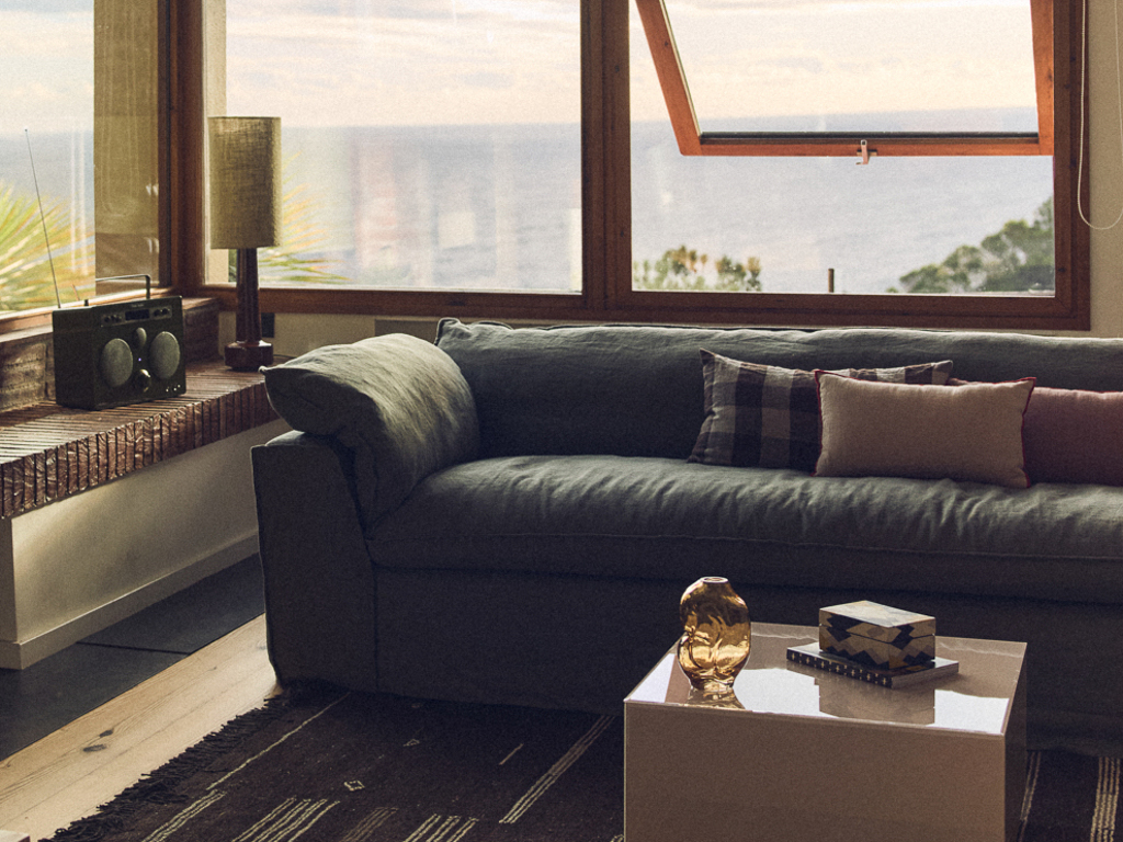 canapé en tissu kaki