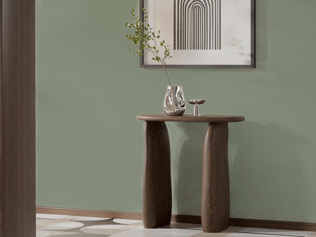 entrée avec petite console en bois