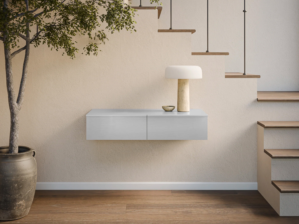 console mural couleur argent