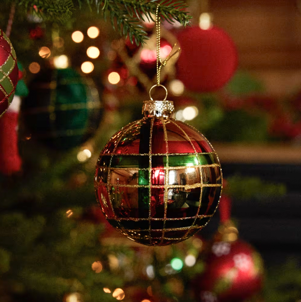 boule de noël tartan