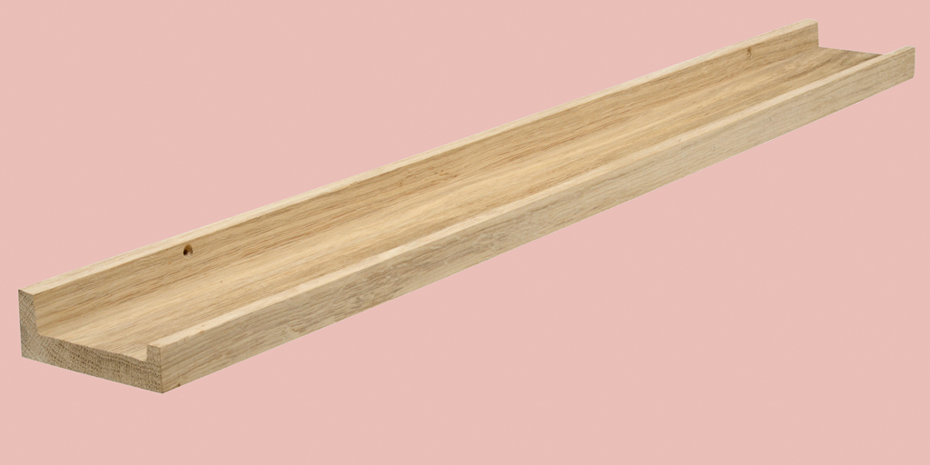 étagère porte cadres en bois longueur 90 cm