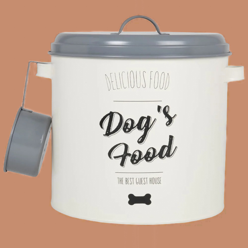 boîte croquettes chien en métal
