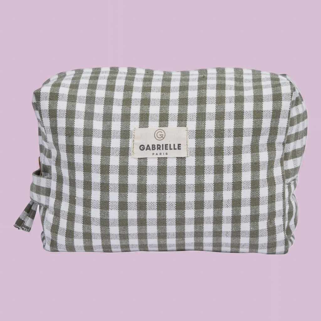 idée cadeau fille ado trousse de toilette vichy kaki