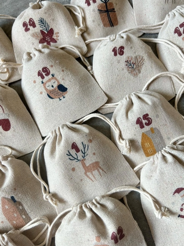 calendrier de l'avent en tissu sachets à remplir