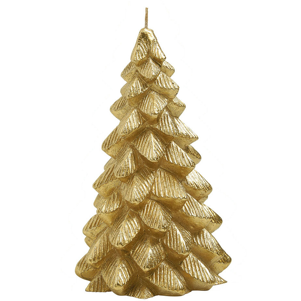 bougie sapin dorée