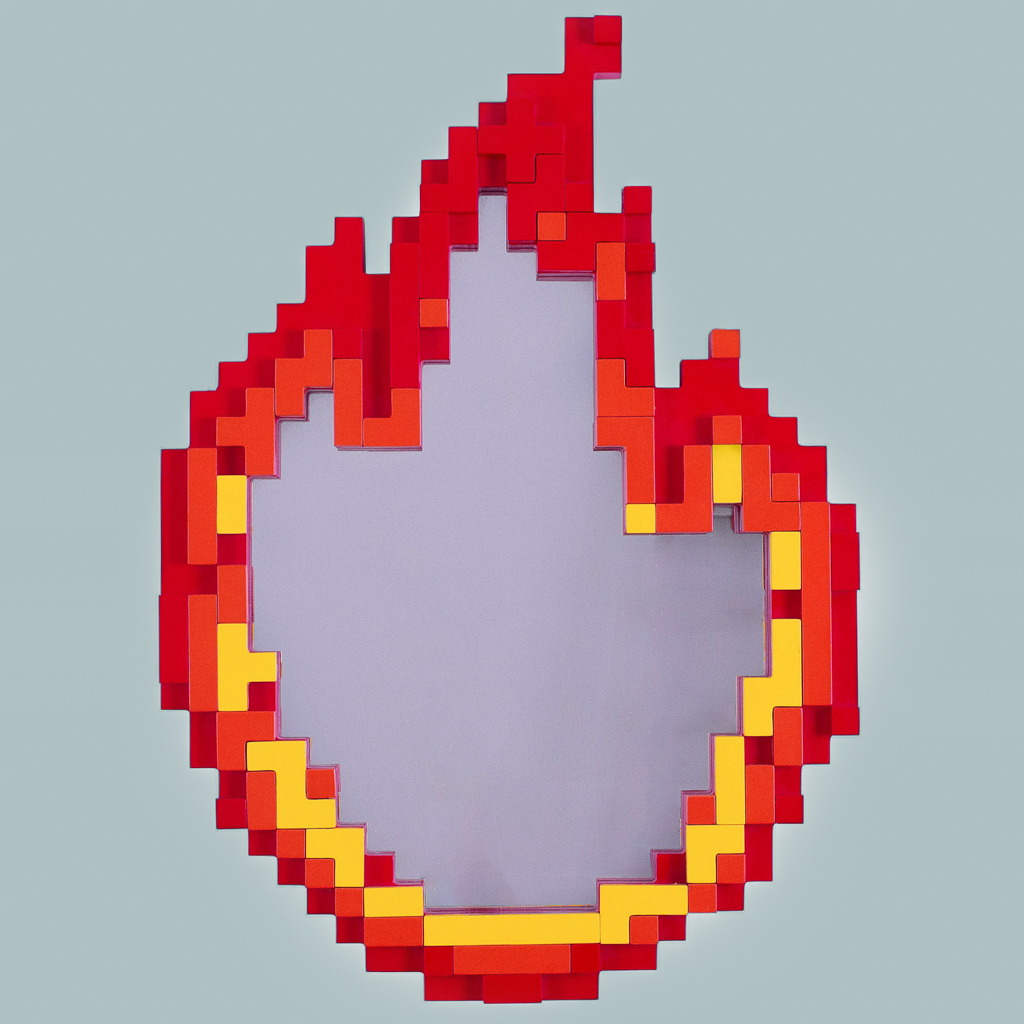 idée cadeau homme miroir pixel flamme