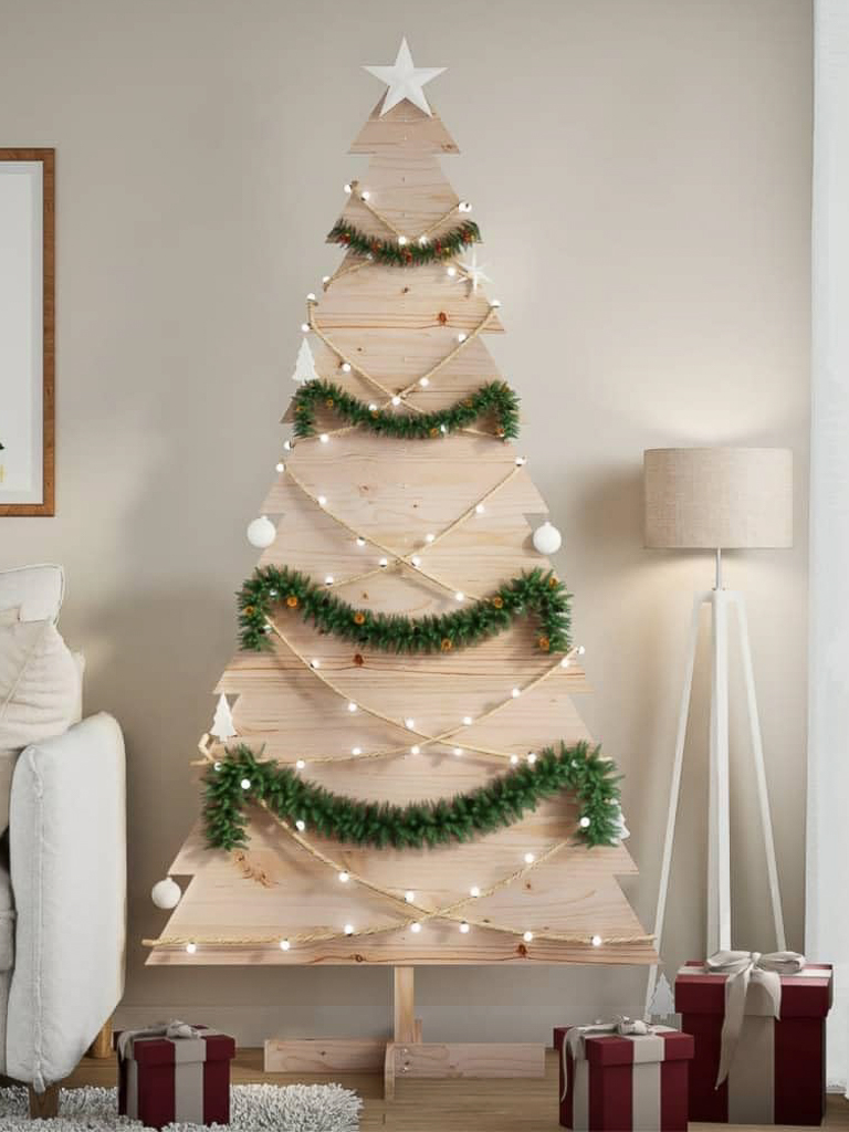 sapin de noël en bois à décorer
