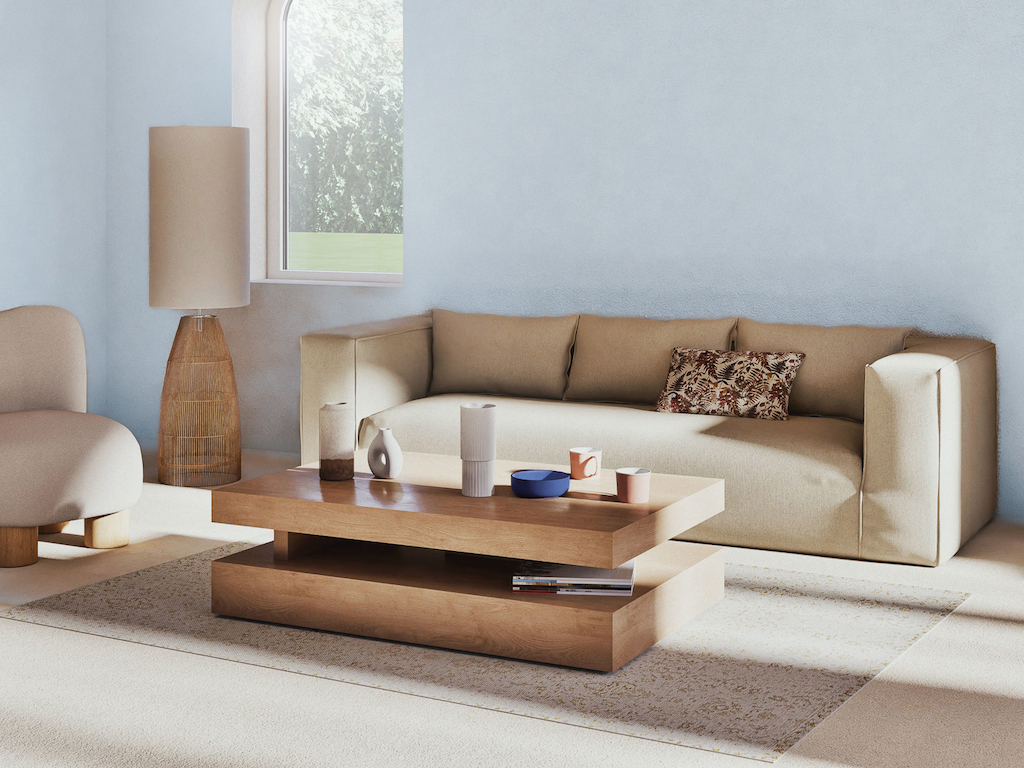 déco bleu beige et bois