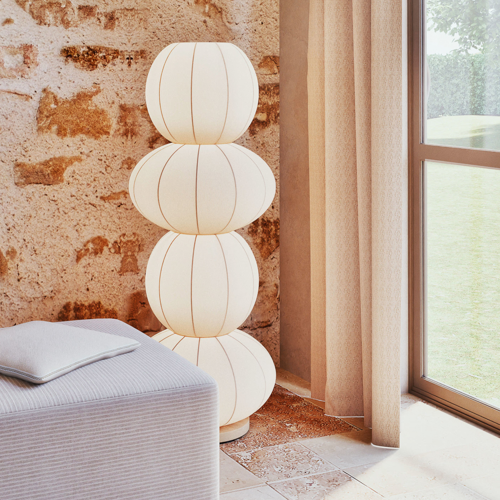 lampe totem en tissu