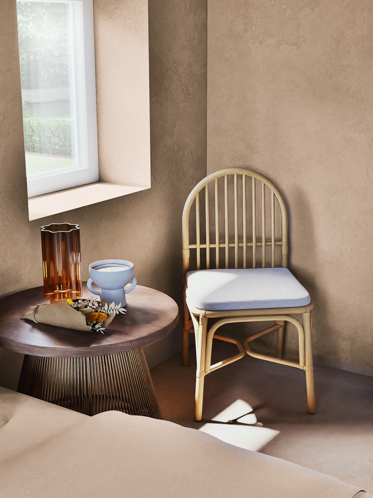 chaise de table en rotin