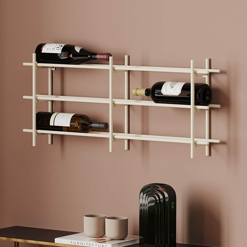 porte bouteilles mural beige