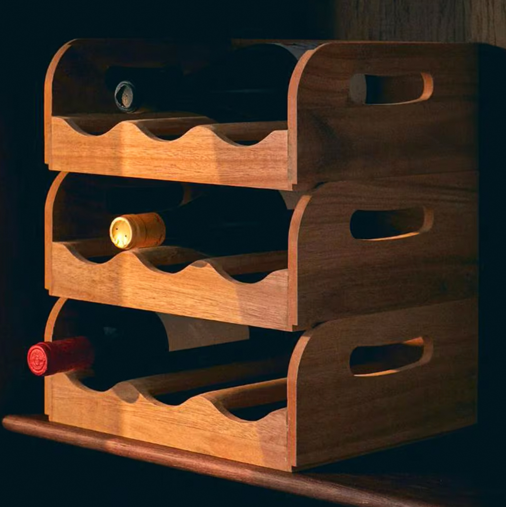 casier à bouteille en bois pour cuisine