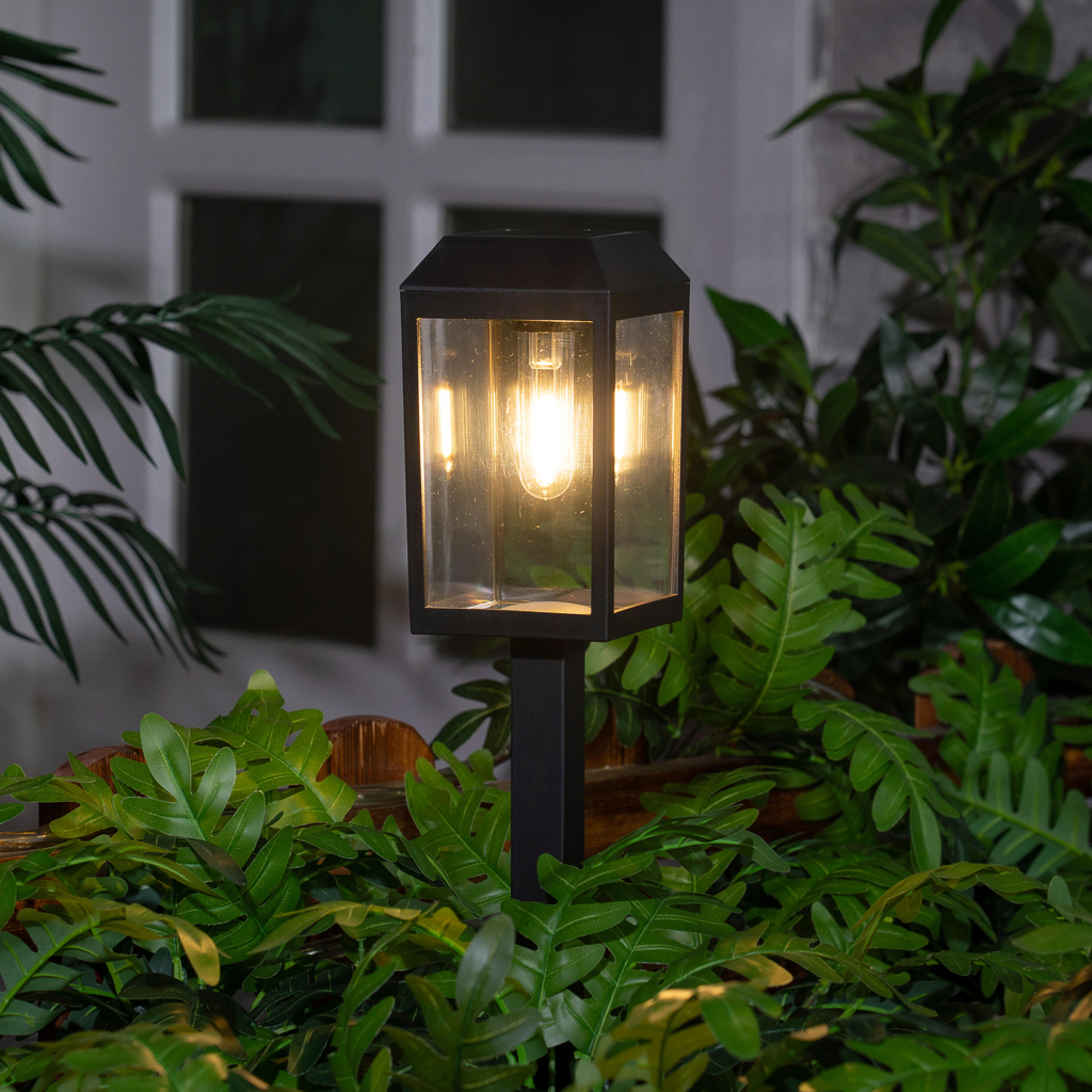 borne solaire noire à planter