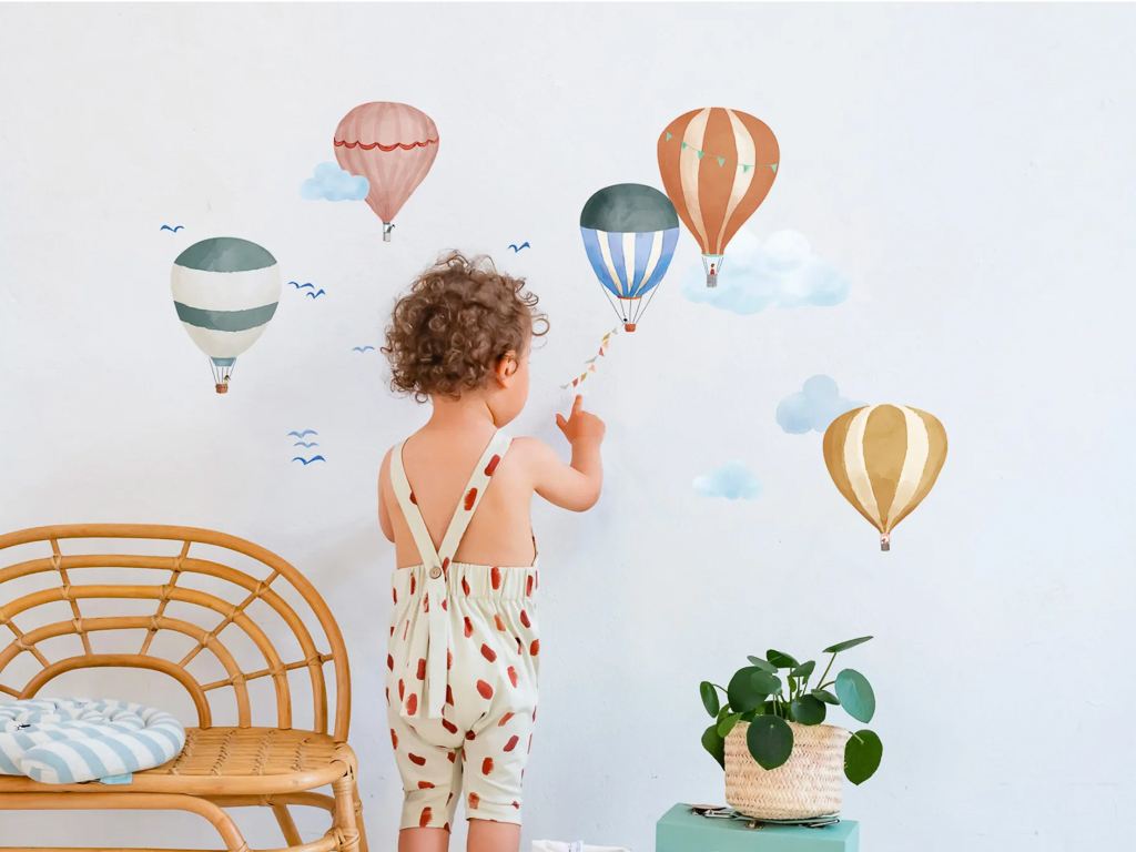 sticker mural montgolfière enfant
