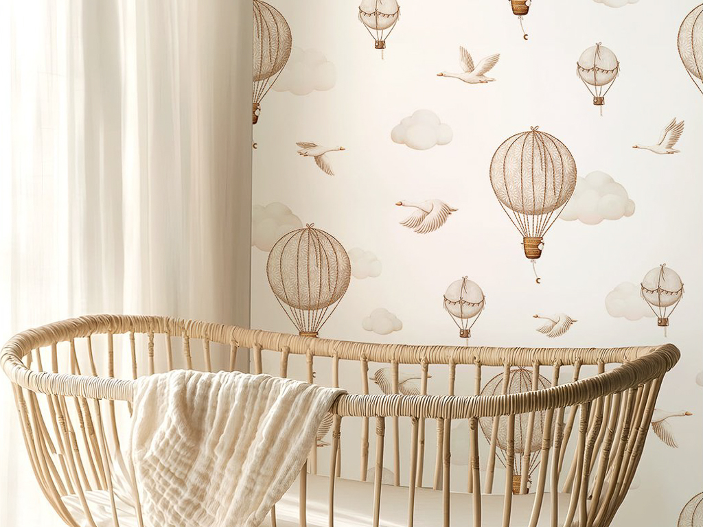 papier peint montgolfières enfant