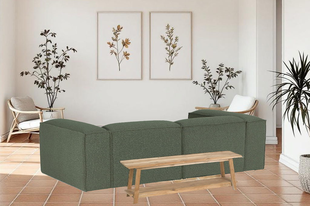 dos de canapé avec banc en bois