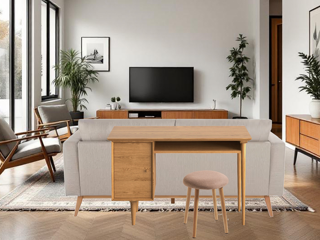 bureau vintage au dos d'un canapé