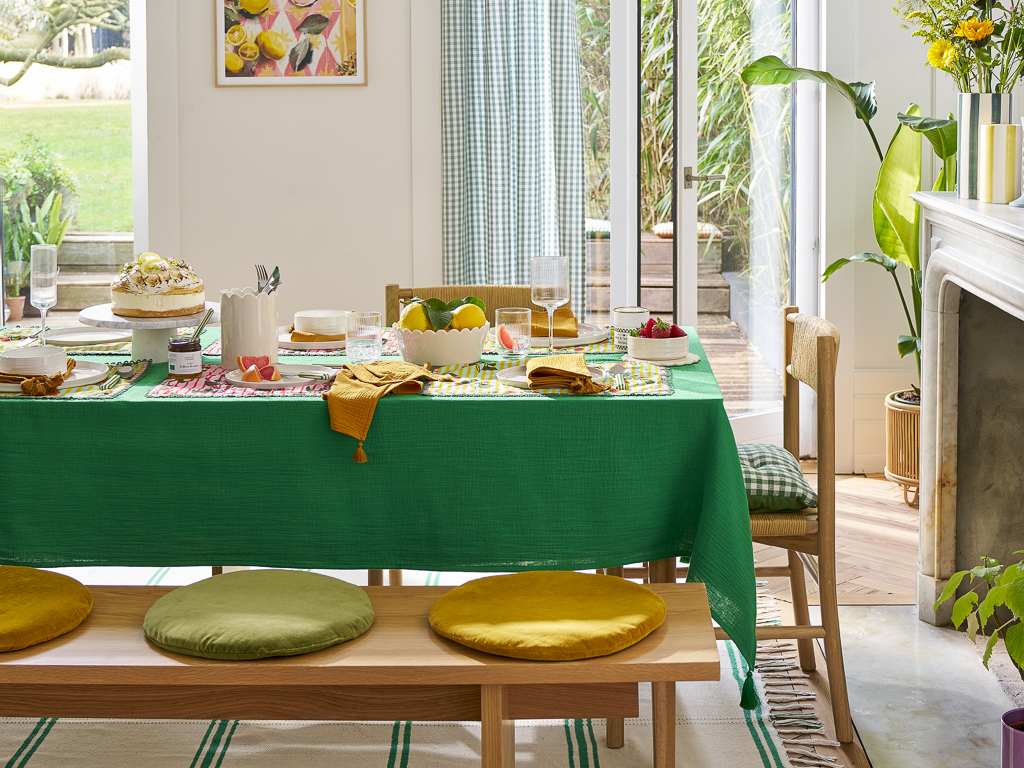 nappe en gaze de coton vert