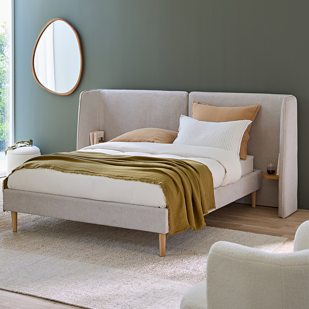 tête de lit avec chevets intégrés