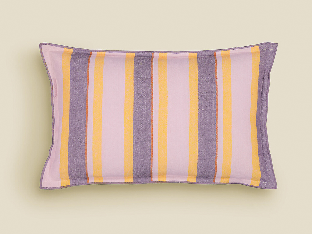 coussin rayé multicolore
