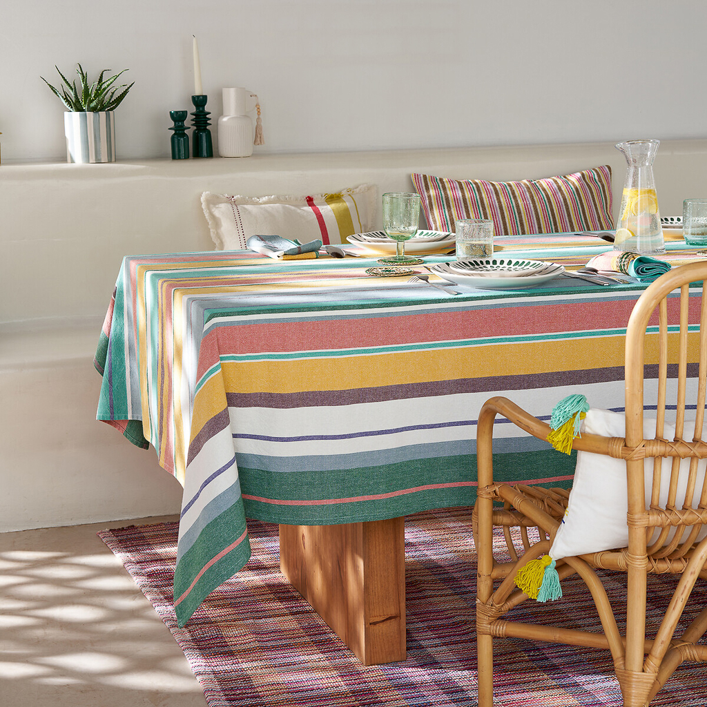 nappe rayée multicolore