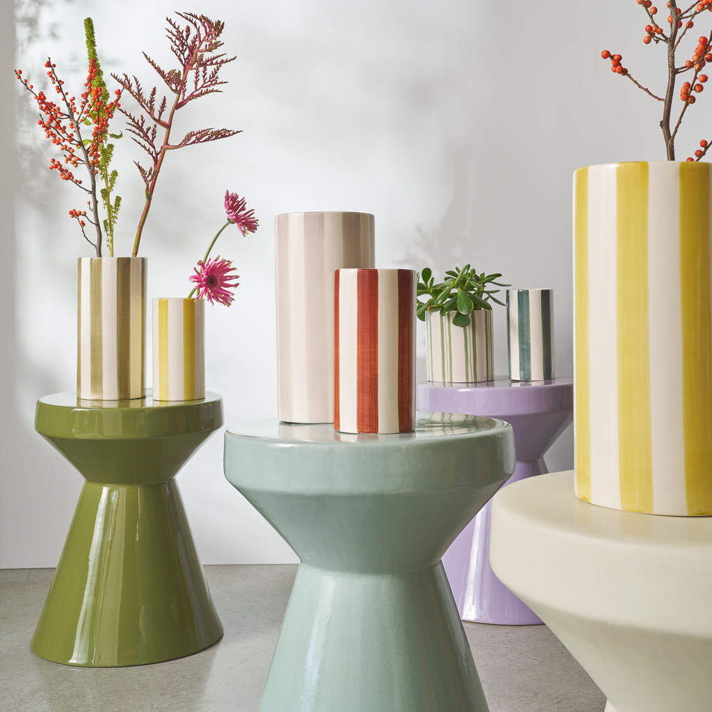vase rayé