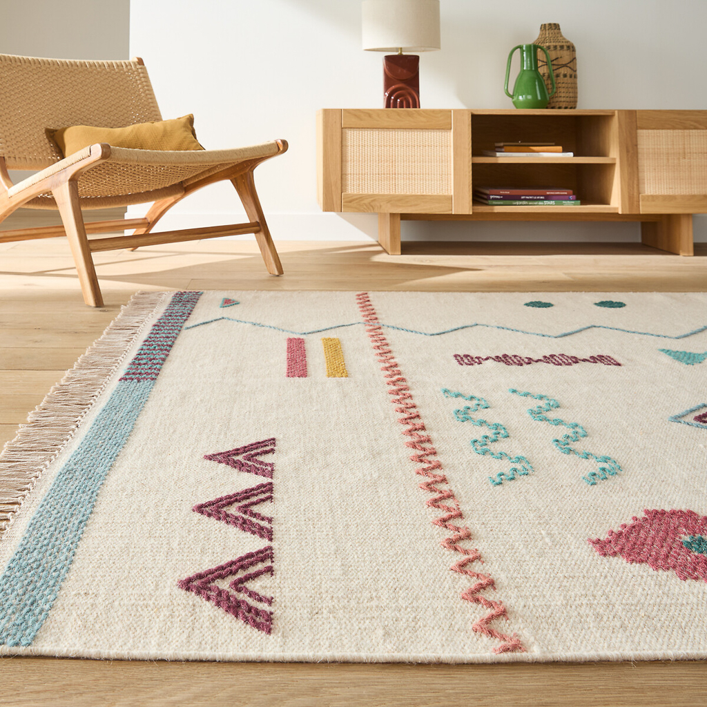 tapis ethnique mulitcolore