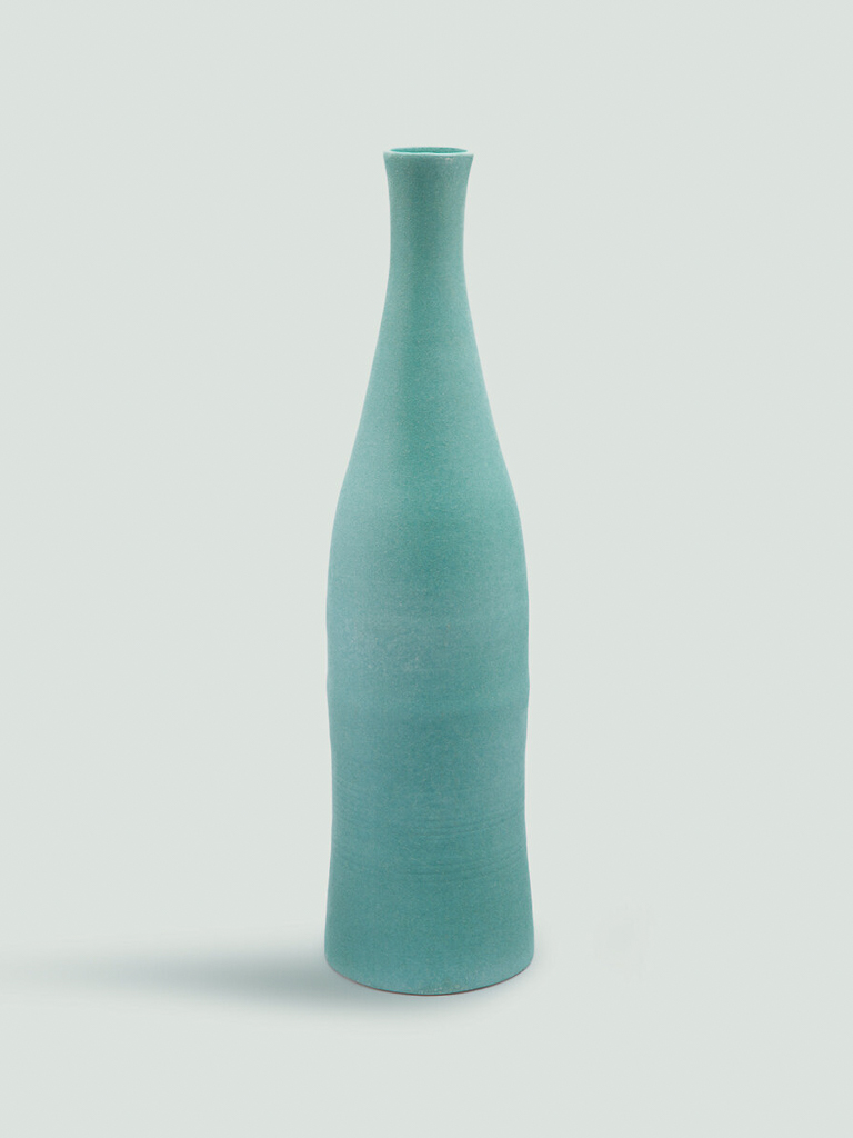 vase bouteille turquoise
