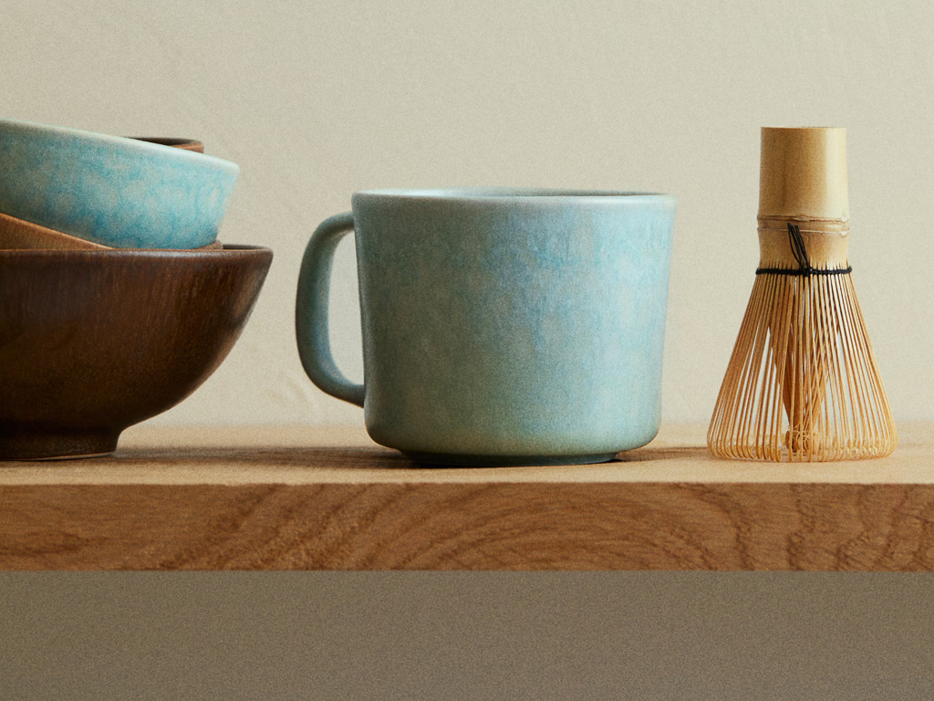 tasse turquoise en grès