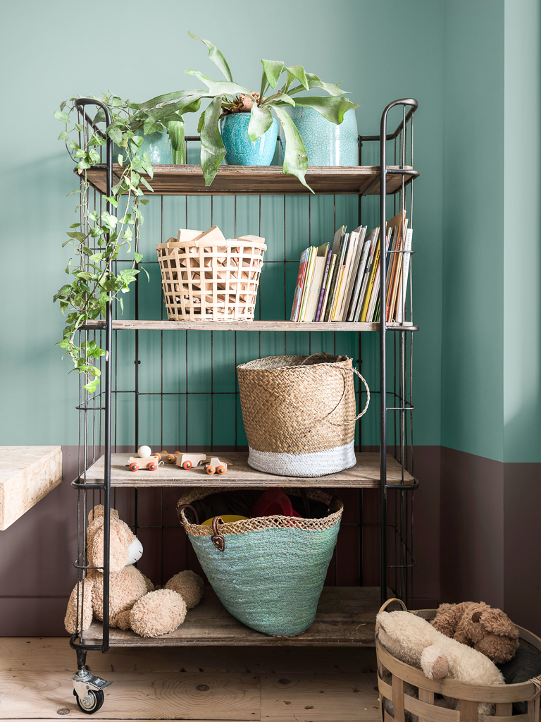 décoration avec mur turquoise