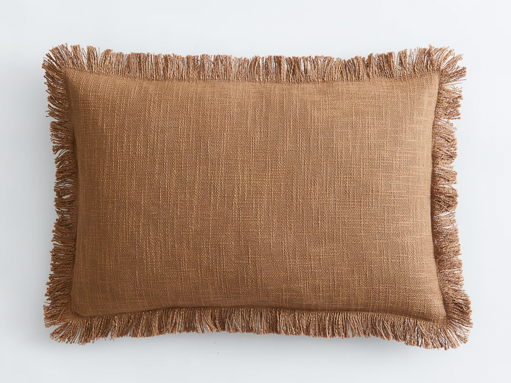 coussin ethnique caramel