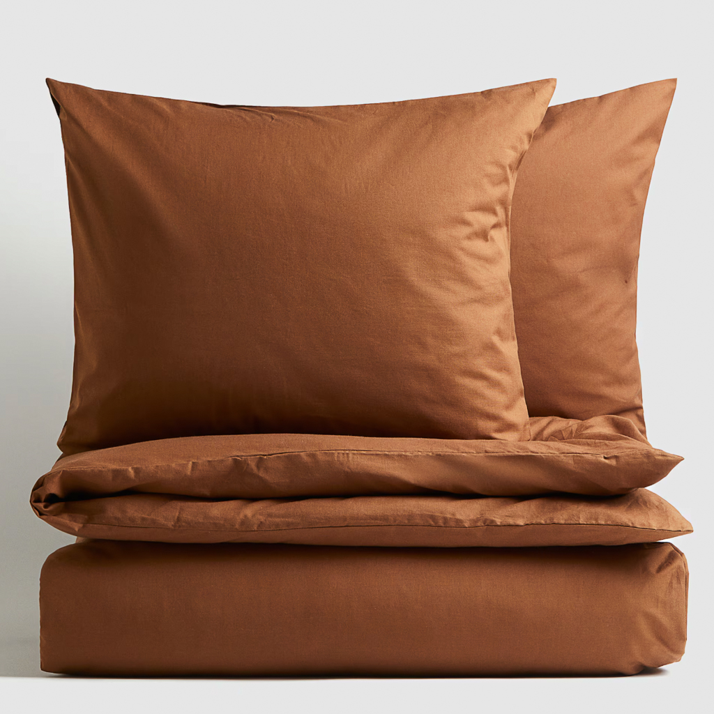 parure de lit couleur marron