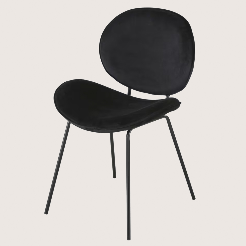 chaise en velours noir